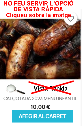 Calçotada Menú Infantil